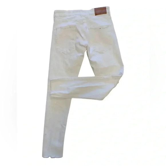 Zara Man ZMDC Skinny Raw Hem Distressed White Stretch Jeans Size 30 - Picture 2 of 9